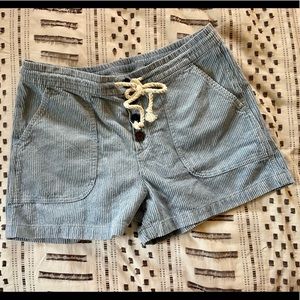 Like New! J. Crew Blue Corduroy Shorts with Draw String Waist!